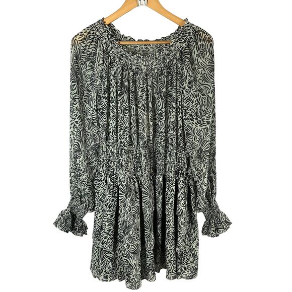 Cinq a Sept Janelle Sheer Lightweight Mini Ruffle Casual Dress Size US 6 - Picture 2 of 11